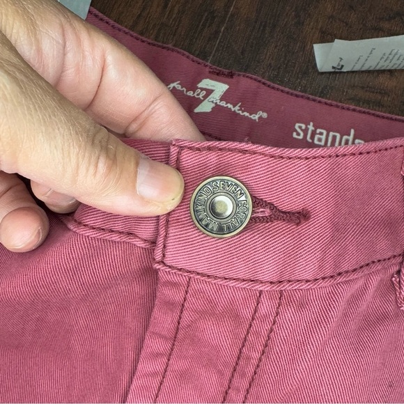 7 For All Mankind Standard Straight Leg Red Jeans Big Boys 10 women’s 25 NWT - Picture 4 of 15